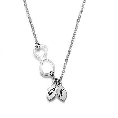 Silver Infinity Sign Necklace with Initials-1 product photo