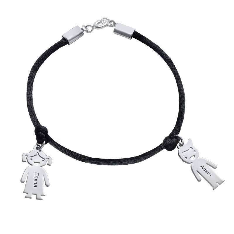 Silver Mothers Bracelet with Engraved Children Charms-1 product photo