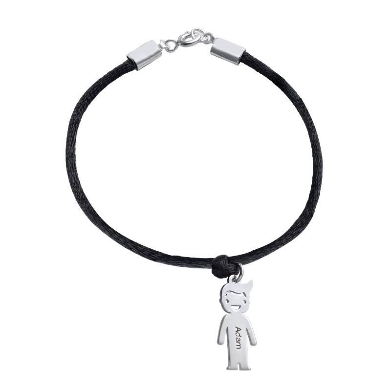 Silver Mothers Bracelet with Engraved Children Charms-2 product photo