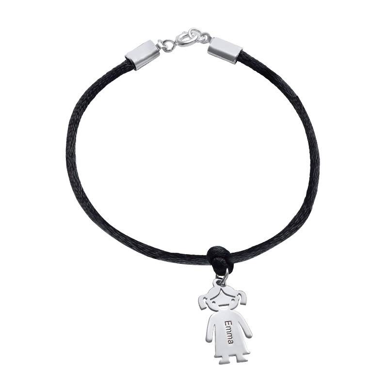 Silver Mothers Bracelet with Engraved Children Charms-3 product photo