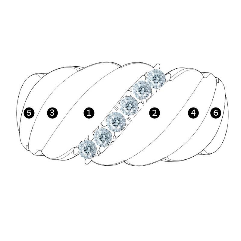 Six Stone Mother's Ring-3 Six Stone Mother's Ring-3 product photo