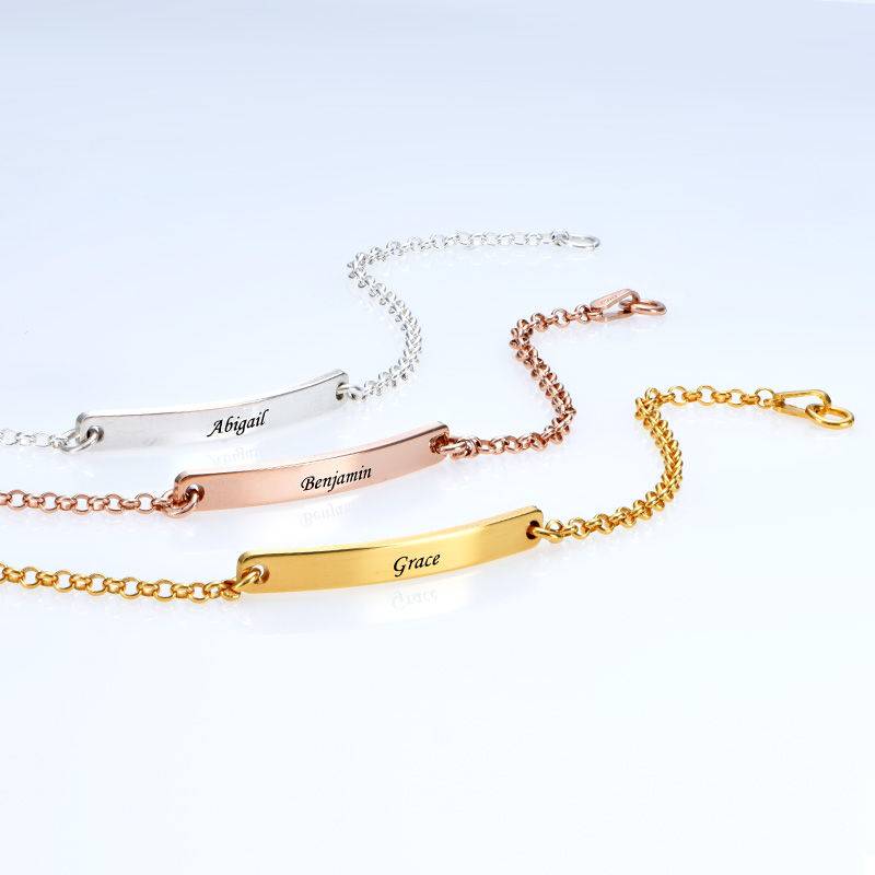 Skinny Custom Bar Bracelet in Silver-5 product photo