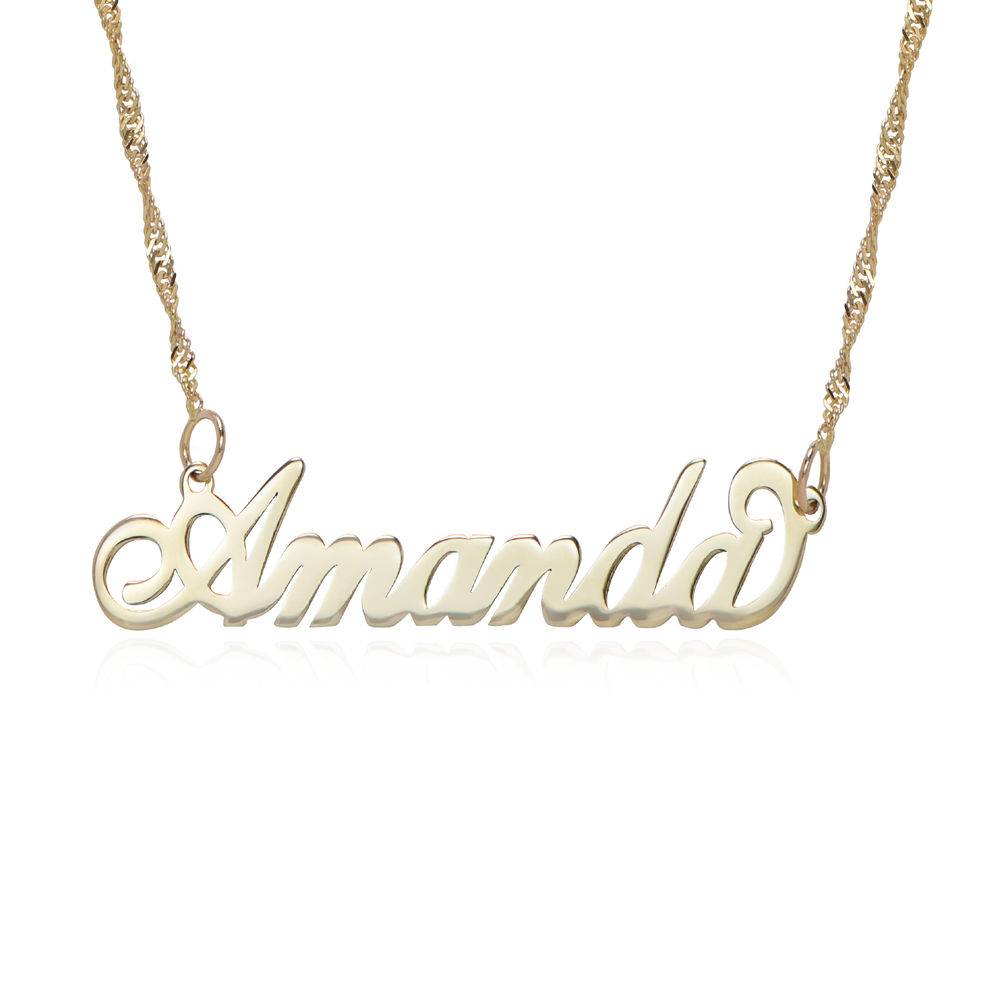 Small 14k Gold Carrie Style Name Necklace-2 product photo