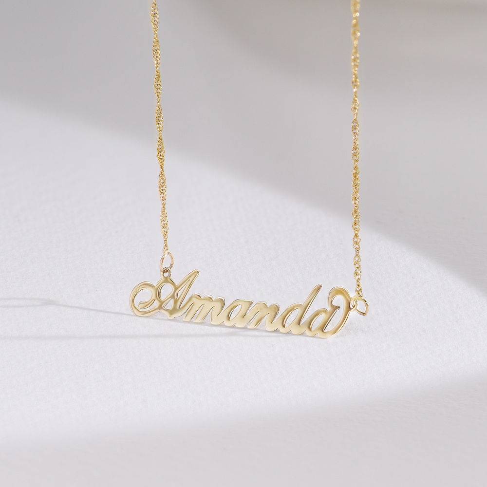 Small 14k Gold Carrie Style Name Necklace-3 product photo