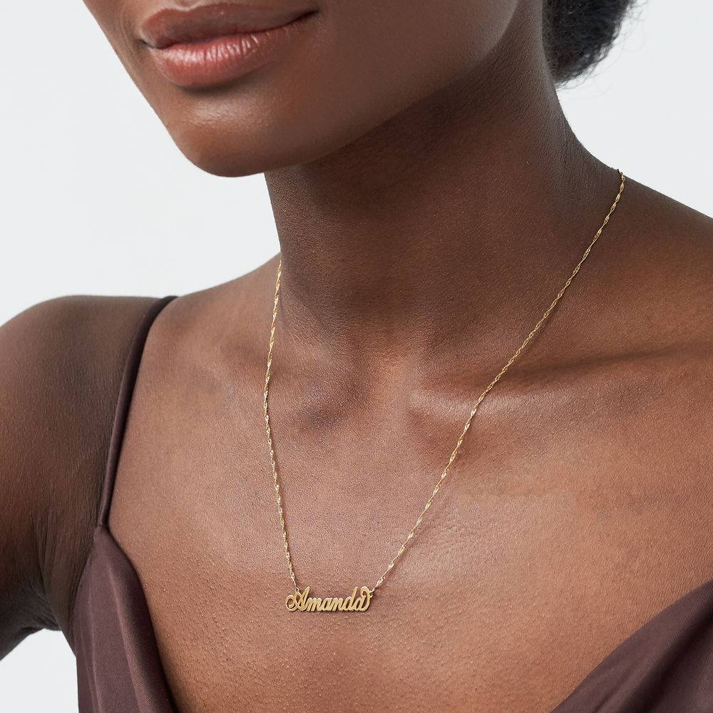 Small 14k Gold Carrie Style Name Necklace-4 product photo