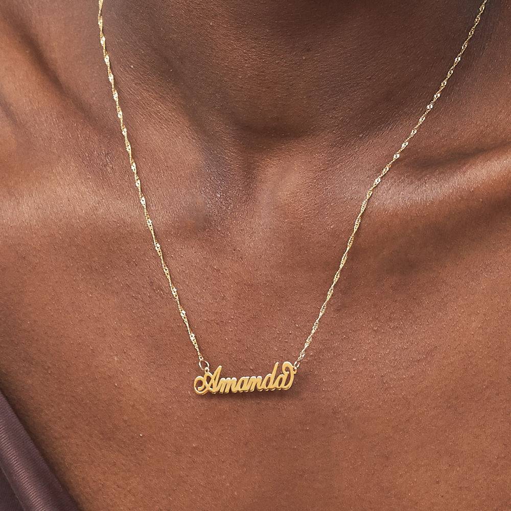 Small 14k Gold Carrie Style Name Necklace-5 product photo
