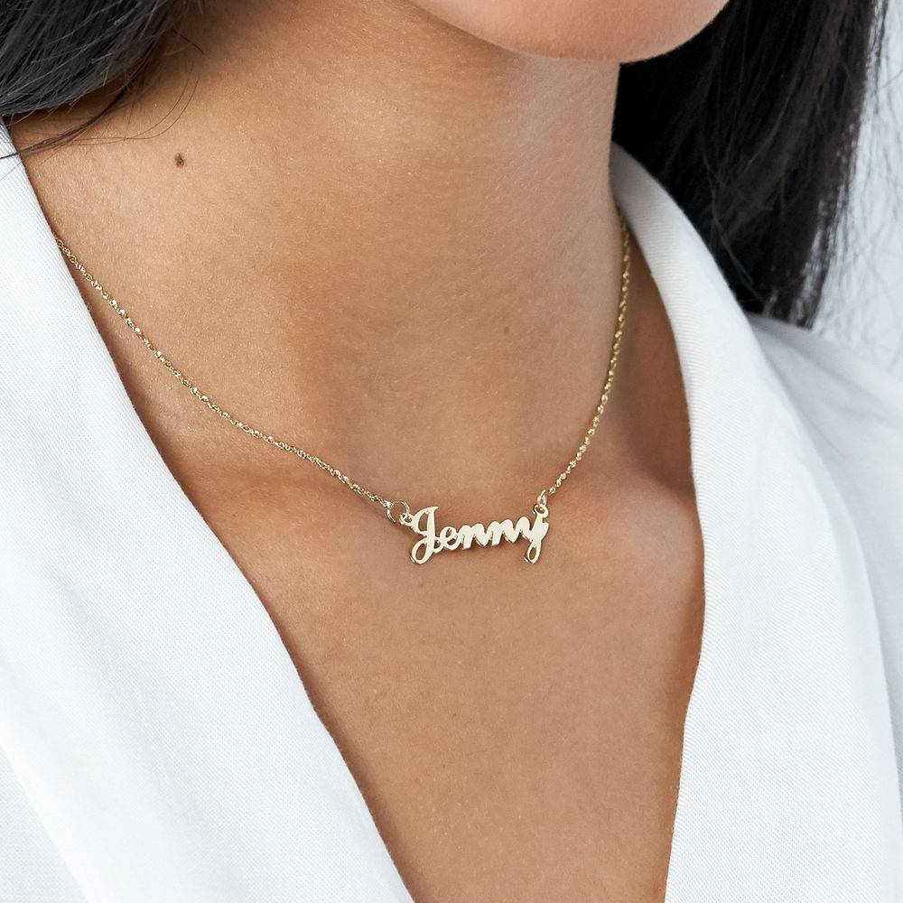 Small 14k Gold Classic Name Necklace-3 product photo