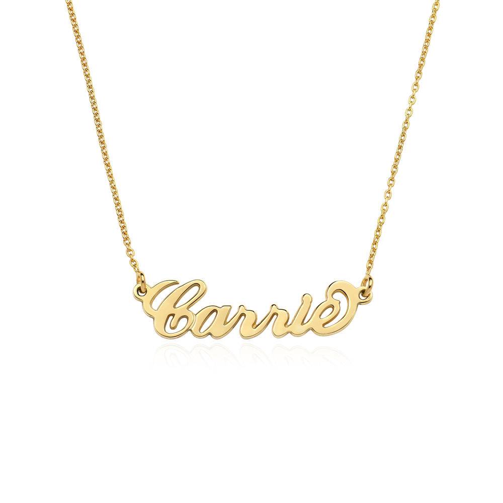 Small 18k Gold-Plated Silver "Carrie" Name Necklace-1 product photo