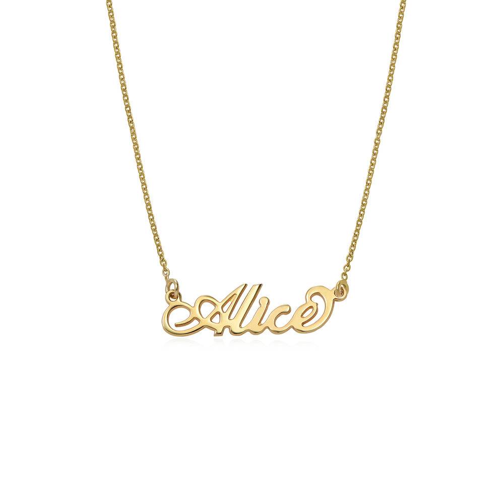 Small 18k Gold-Plated Silver "Carrie" Name Necklace-2 product photo