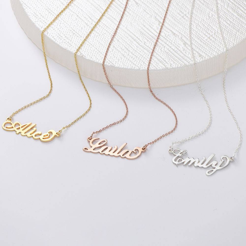 Small 18k Gold-Plated Silver "Carrie" Name Necklace-3 product photo