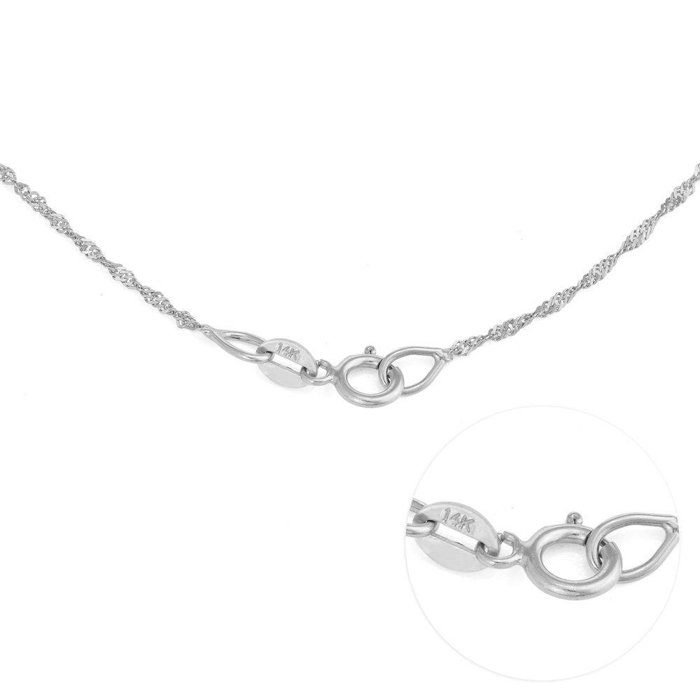 Small Classic Name Necklace in 14k White Gold-4 product photo