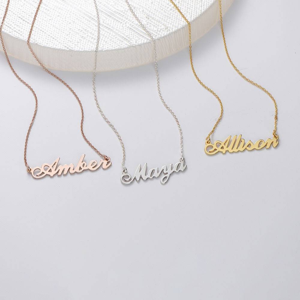 Small Classic Name Necklace in 18k Gold Plated Sterling Silver - Michael-2 product photo
