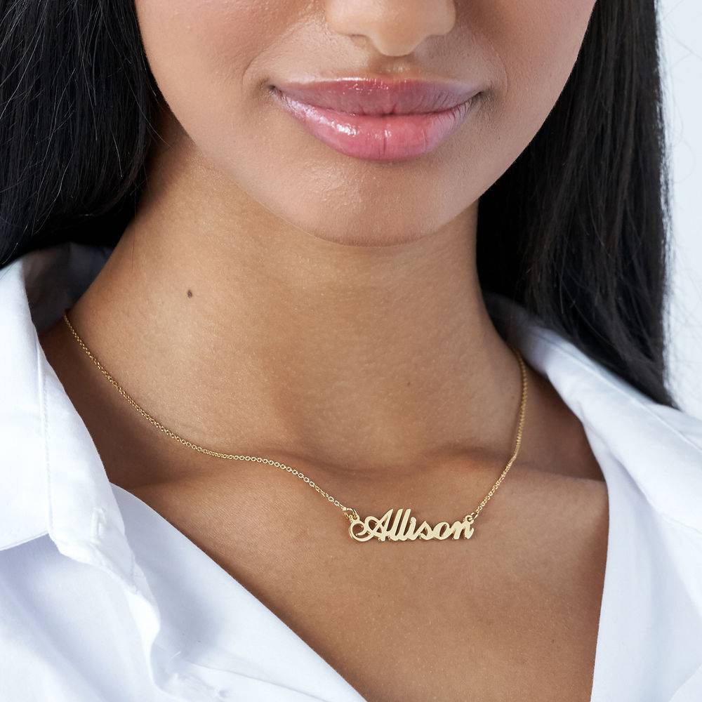 Small Classic Name Necklace in 18k Gold Plated Sterling Silver - Michael-3 product photo