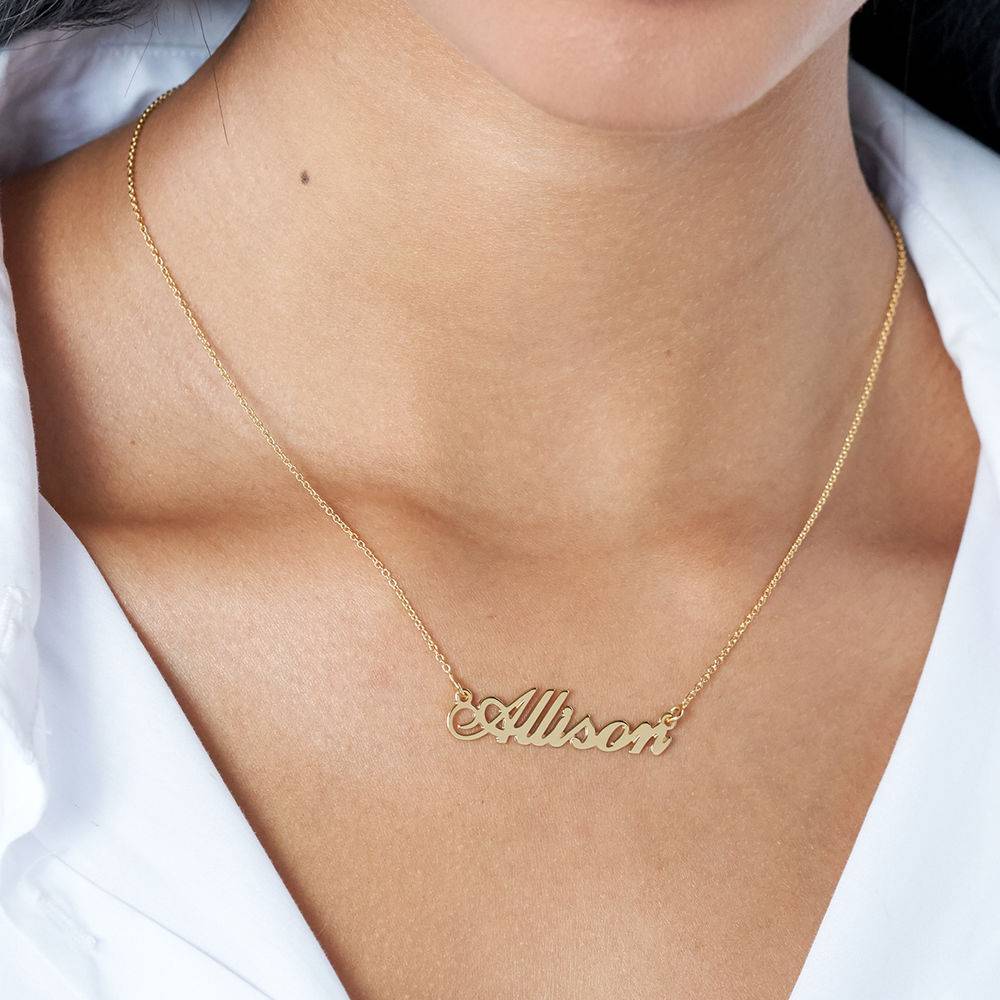 Small Classic Name Necklace in 18k Gold Plated Sterling Silver - Julia-4 product photo