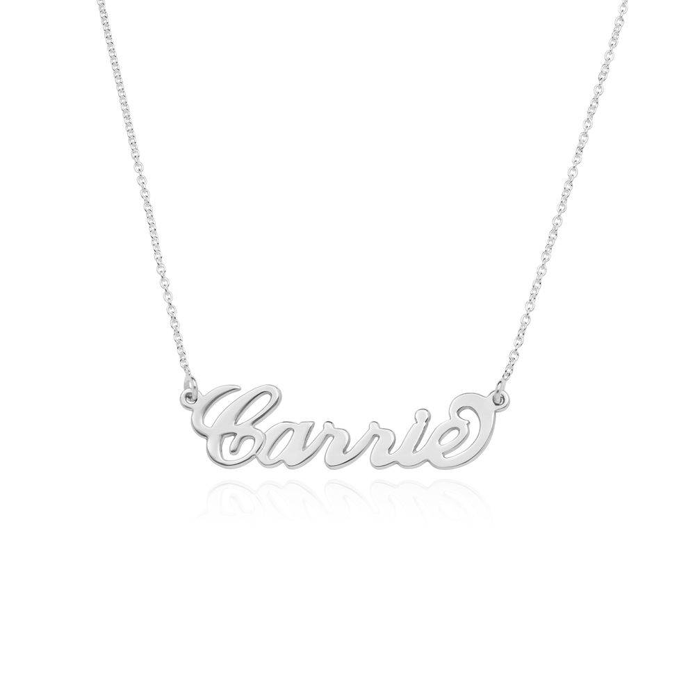 UPDATED_Small Sterling Silver Carrie Style Name Necklace STG.v4-1 product photo