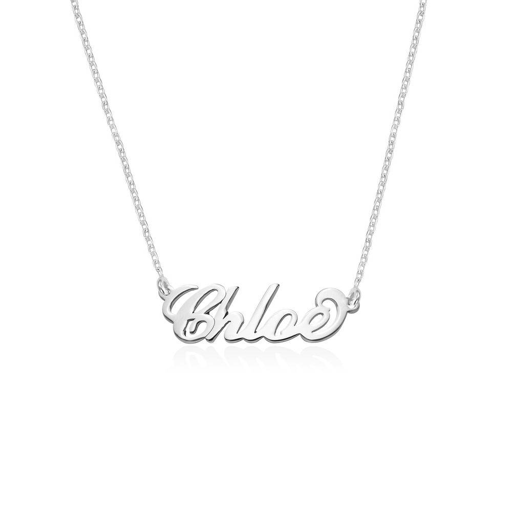 UPDATED_Small Sterling Silver Carrie Style Name Necklace STG.v4-2 product photo