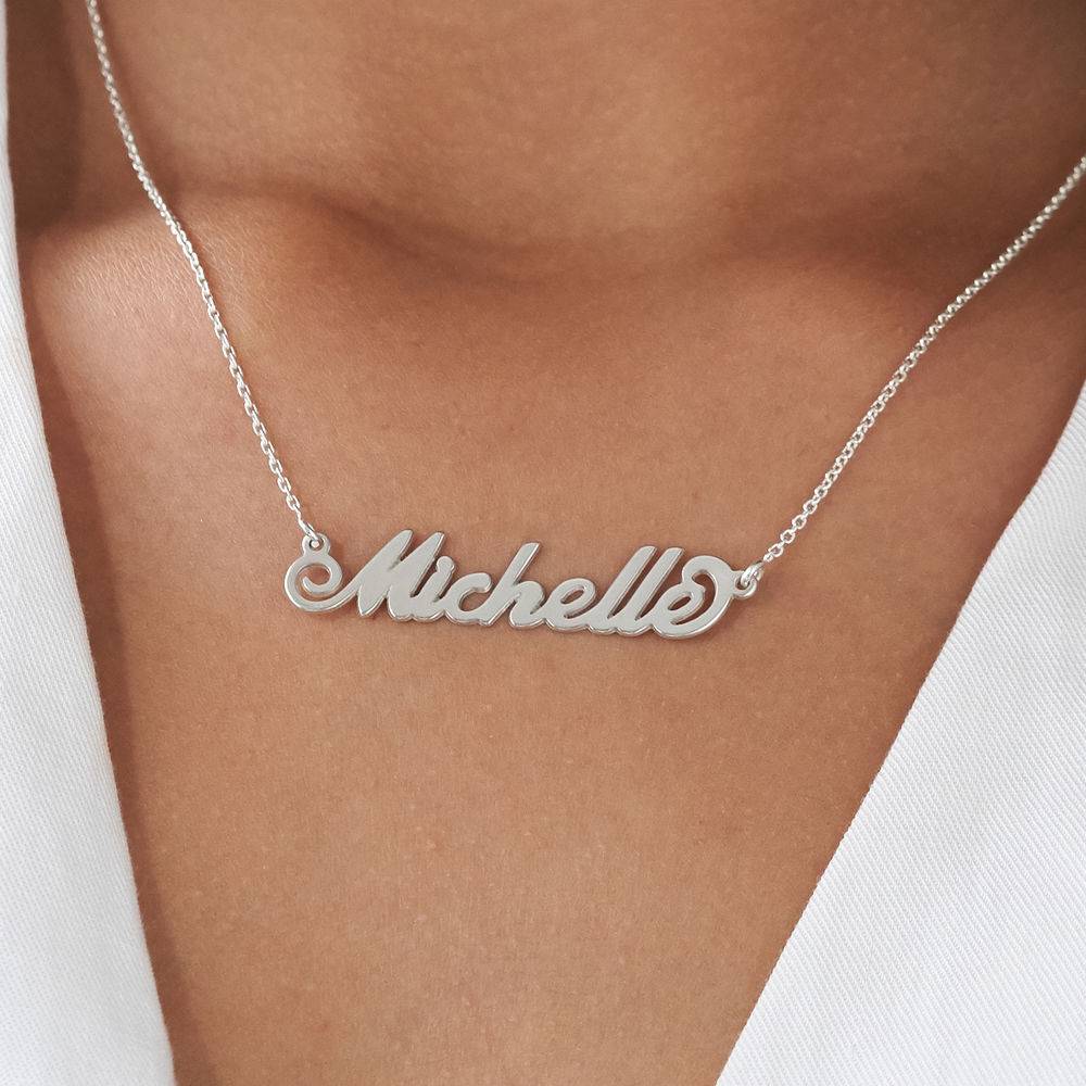 UPDATED_Small Sterling Silver Carrie Style Name Necklace STG.v4-5 product photo