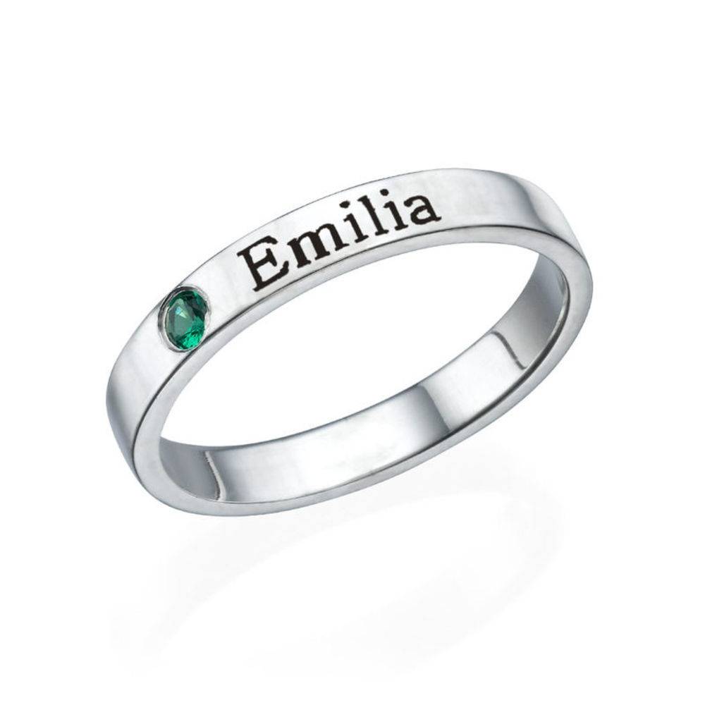 Stackable Birthstone Name Ring-1 Stackable Birthstone Name Ring-1 product photo