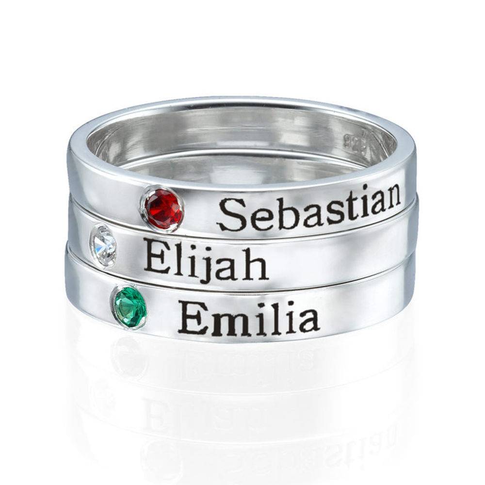 Stackable Birthstone Name Ring-3 Stackable Birthstone Name Ring-3 product photo