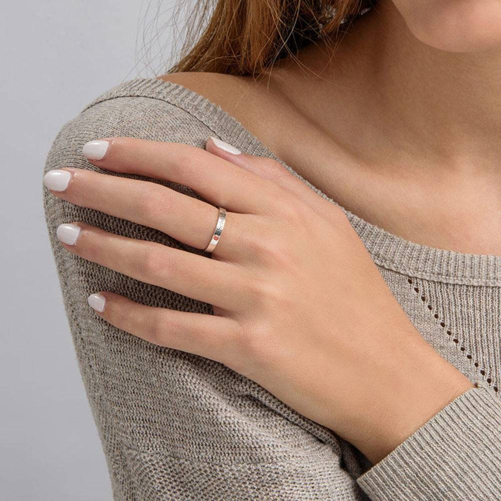 Stackable Birthstone Name Ring-8 Stackable Birthstone Name Ring-8 product photo