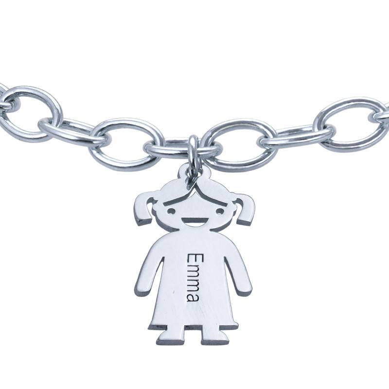 Sterling Silver Engraved Kids Bracelet-2 product photo