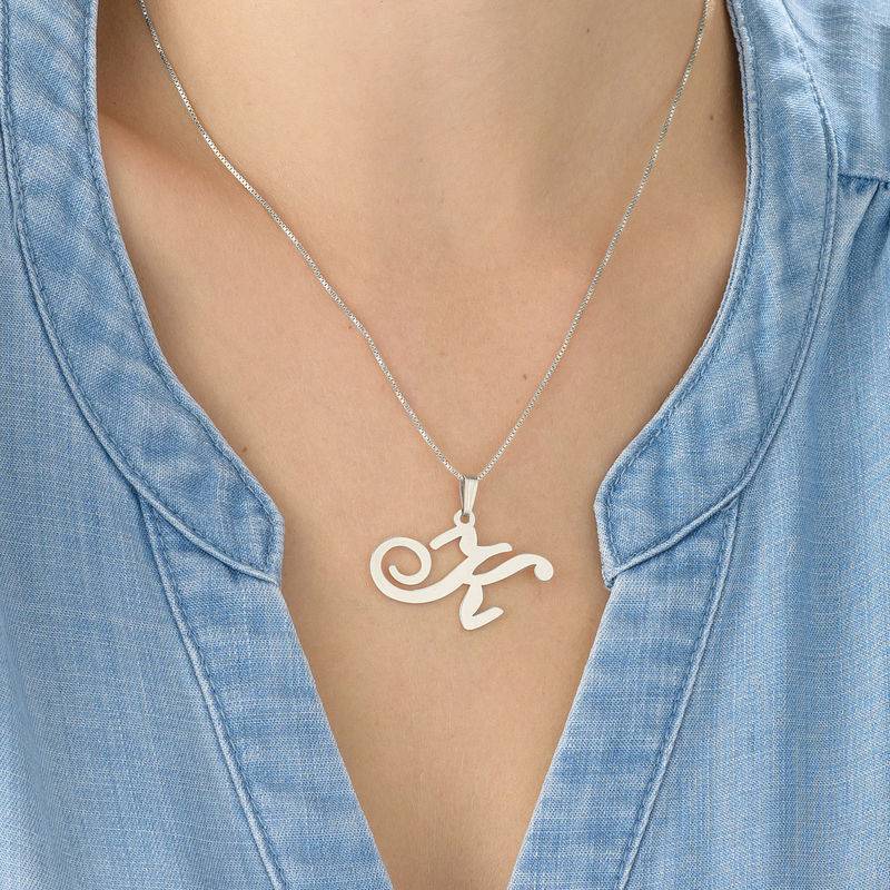 Sterling Silver Initials Pendant with Your Letter-3 product photo