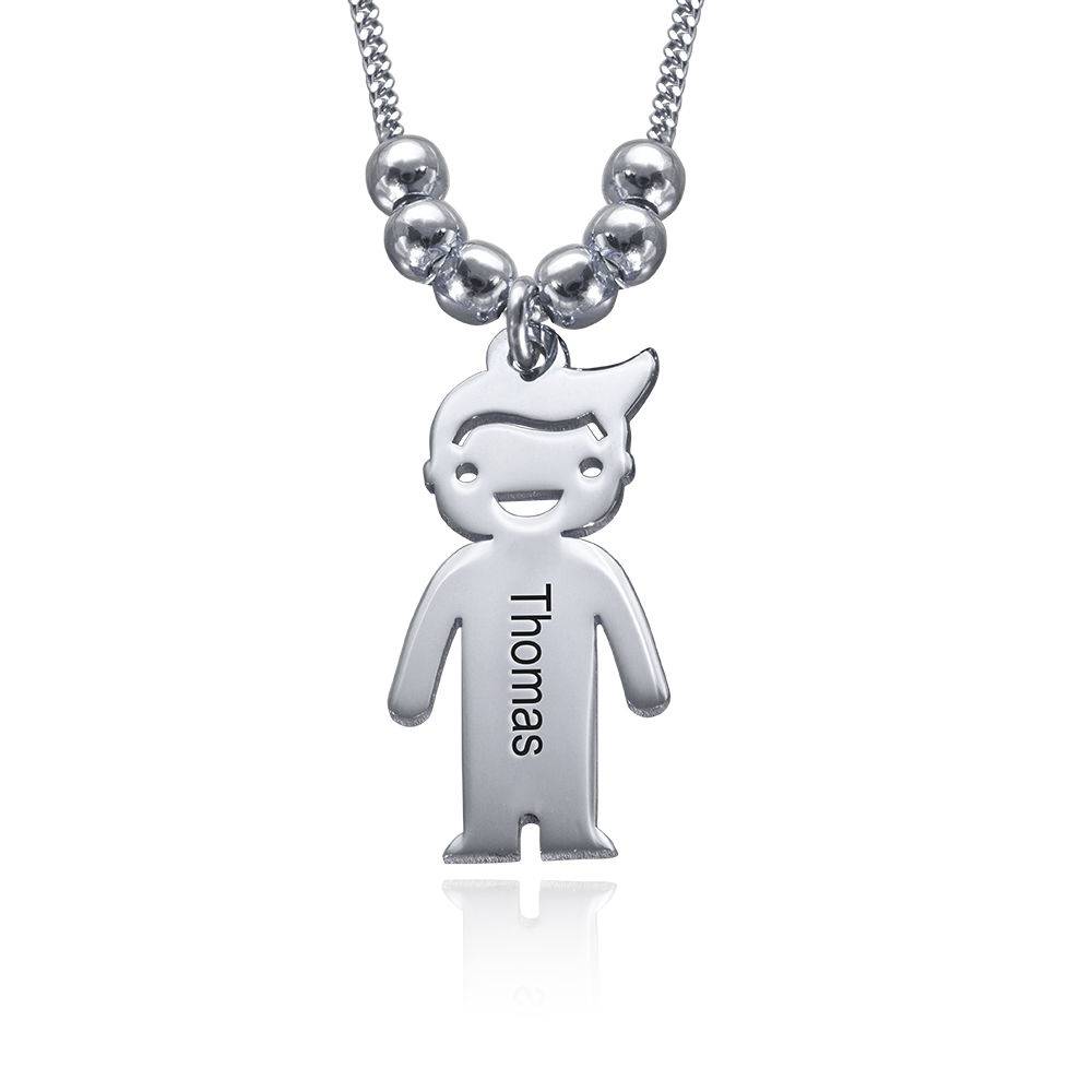 Sterling Silver Mother's Necklace with Children Charms-3 Sterling Silver Mother's Necklace with Children Charms-3 product photo