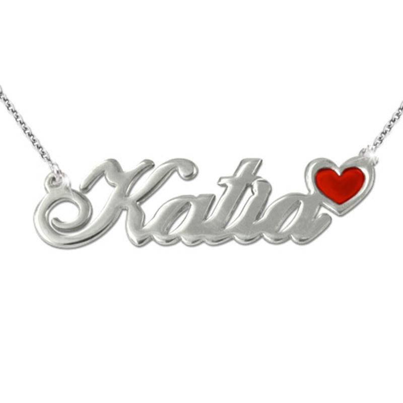 Sterling Silver Name Necklace with Color Charm-1 product photo