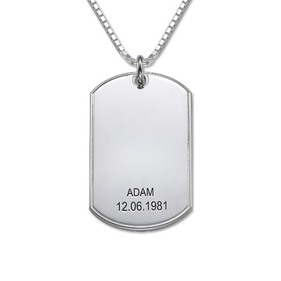 Sterling Silver Personalized Dog Tag Necklace-1 product photo