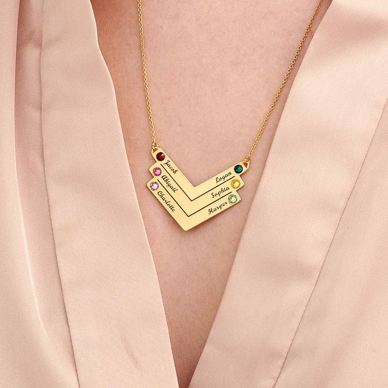 Swarovski Personalized Family Necklace in Gold Plating-5 product photo