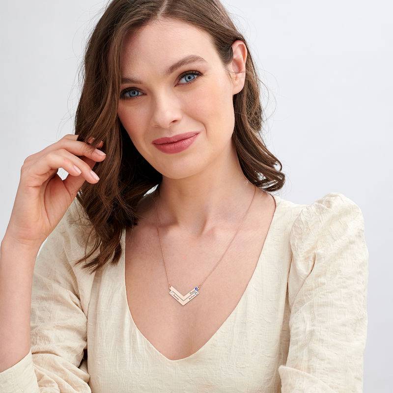 Swarovski Personalized Family Necklace in Rose Gold Plating-2 Swarovski Personalized Family Necklace in Rose Gold Plating-2 product photo