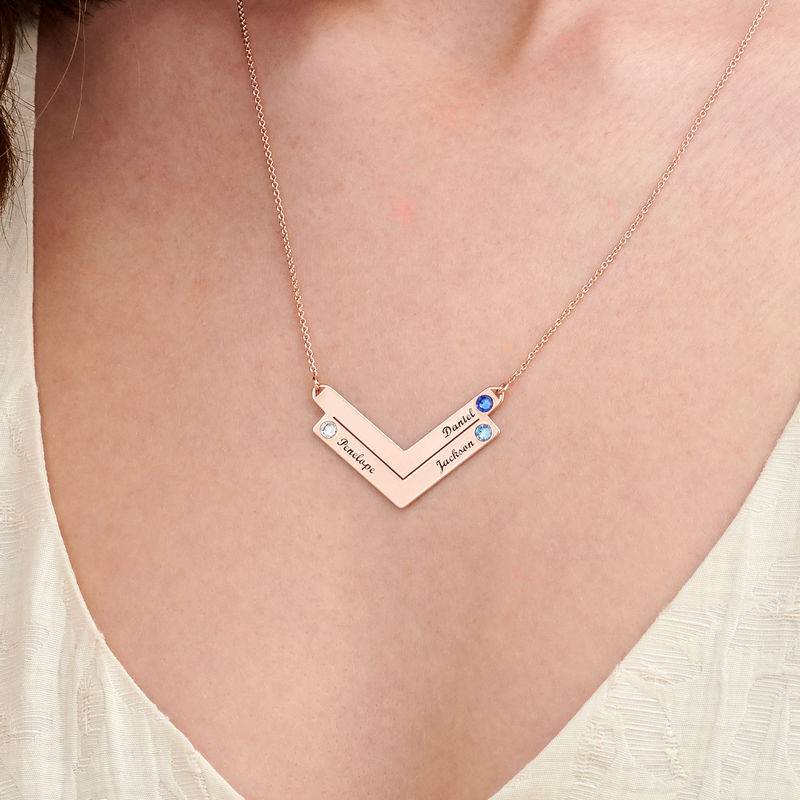 Swarovski Personalized Family Necklace in Rose Gold Plating-3 Swarovski Personalized Family Necklace in Rose Gold Plating-3 product photo