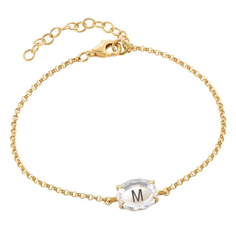 Swarovski Stone Engraved Bracelet in Gold Plating-1 product photo
