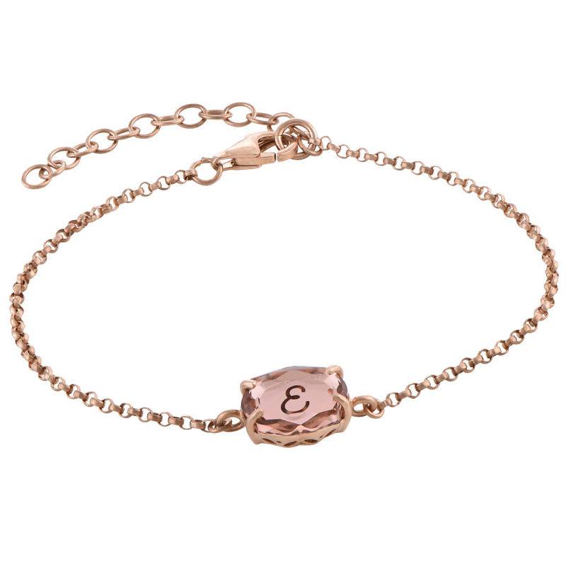 Swarovski Stone Engraved Bracelet in Rose Gold Plating-3 product photo