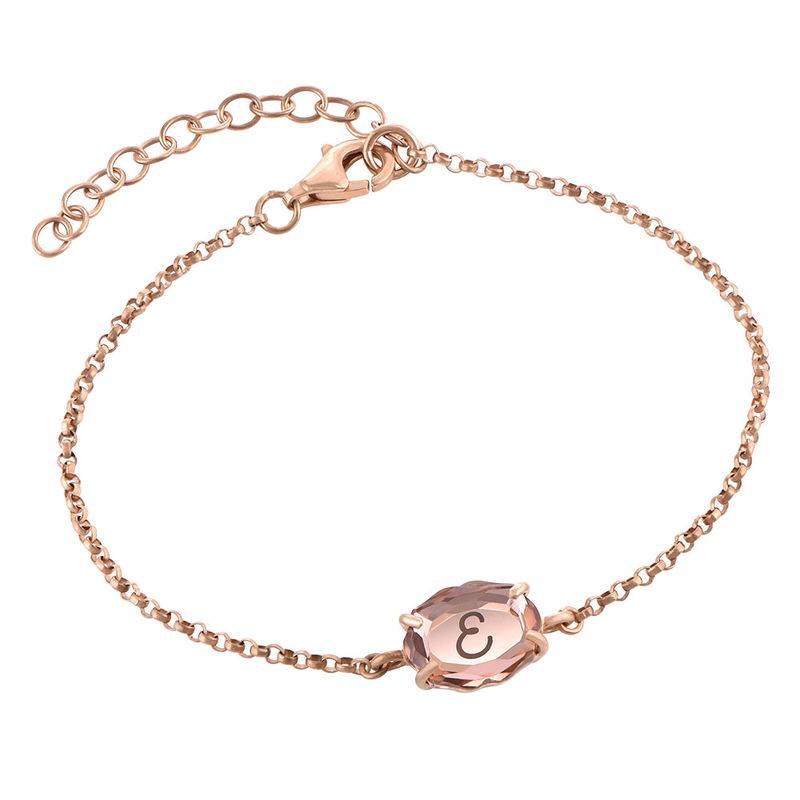 Swarovski Stone Engraved Bracelet in Rose Gold Plating-1 product photo
