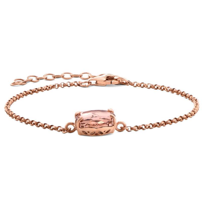 Swarovski Stone Engraved Bracelet in Rose Gold Plating-2 product photo