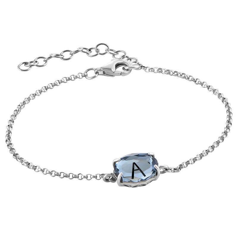 Swarovski Stone Engraved Bracelet in Silver-3 product photo