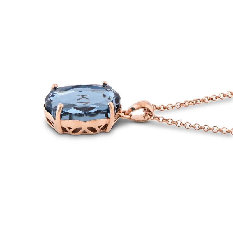 Swarovski Stone Engraved Necklace in Rose Gold Plating-2 product photo