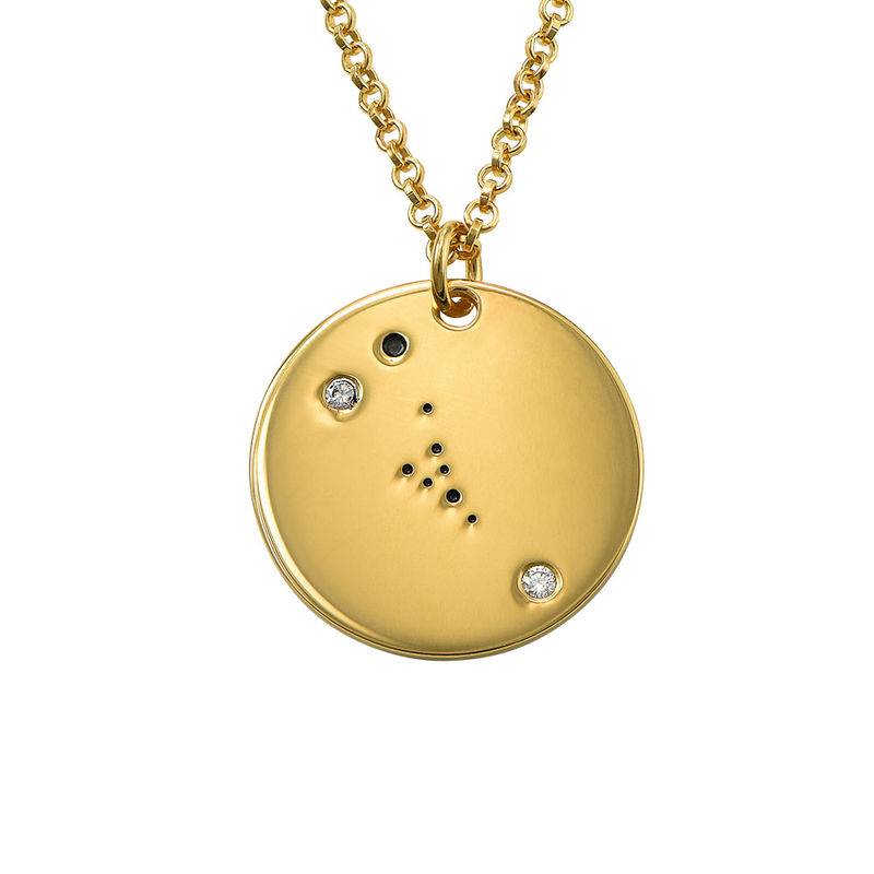 Taurus Constellation Necklace with Diamonds in Gold Plating-1 product photo