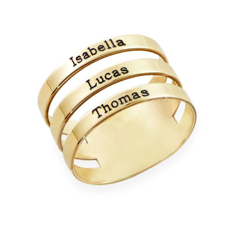 Three Name Ring in 10K Yellow Gold-1 product photo
