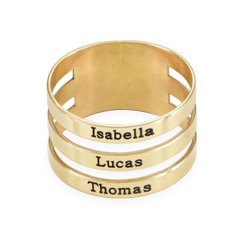 Three Name Ring in 10K Yellow Gold-2 product photo