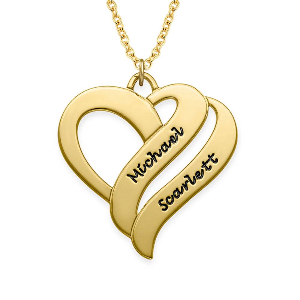 Two Hearts Forever One Necklace in 18k Gold Plating-1 Two Hearts Forever One Necklace in 18k Gold Plating-1 product photo