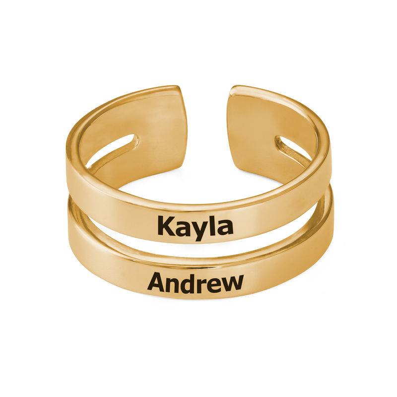 Two Name Ring in Gold Vermeil-2 Two Name Ring in Gold Vermeil-2 product photo
