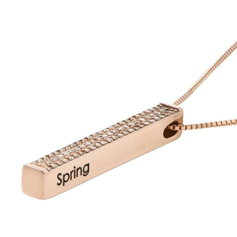 Vertikale 3D-Bar-Kette mit Zirkonia und Roségold-Beschichtung-2 product photo