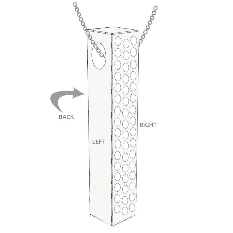 Vertical 3D Bar Necklace with Cubic Zirconia in Silver-6 Vertical 3D Bar Necklace with Cubic Zirconia in Silver-6 product photo