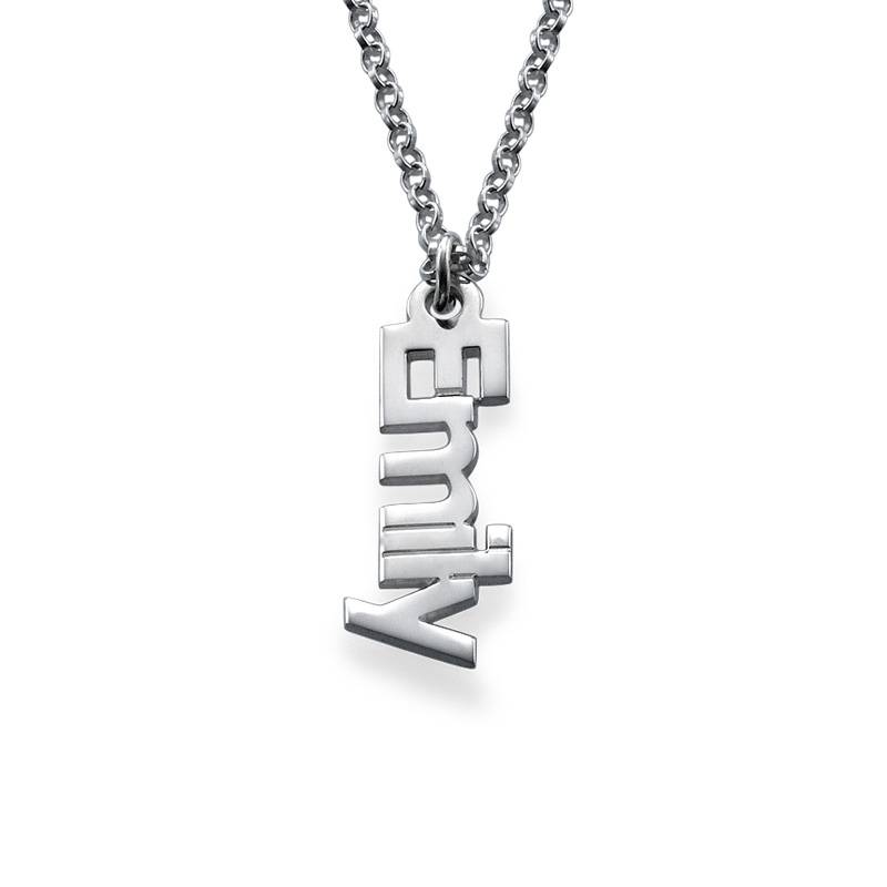 Vertical Name Necklace in Sterling Silver-2 product photo