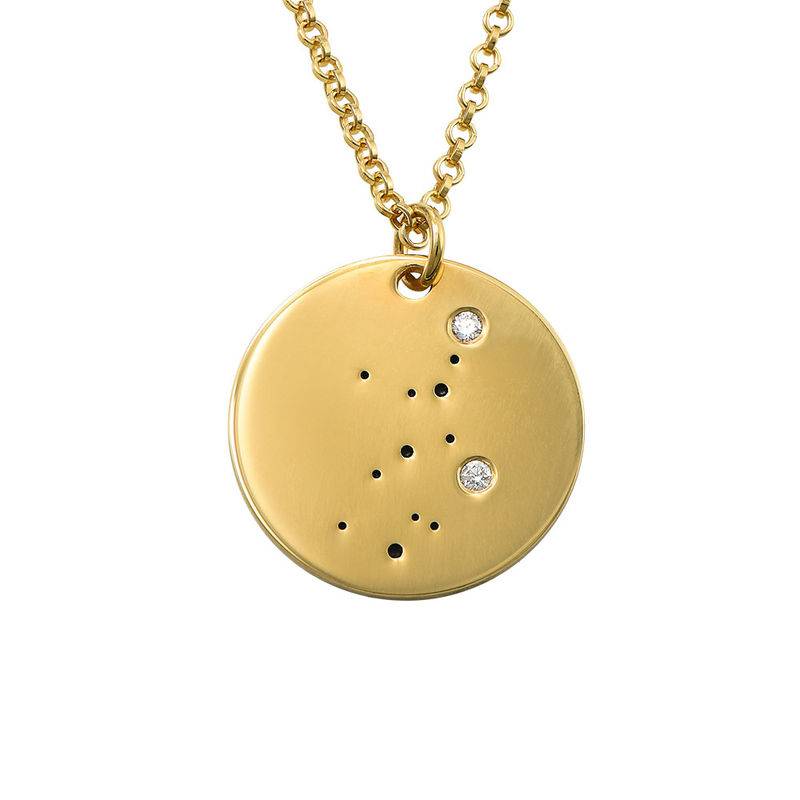 Virgo Constellation Necklace with Diamonds in Gold Plating-1 product photo